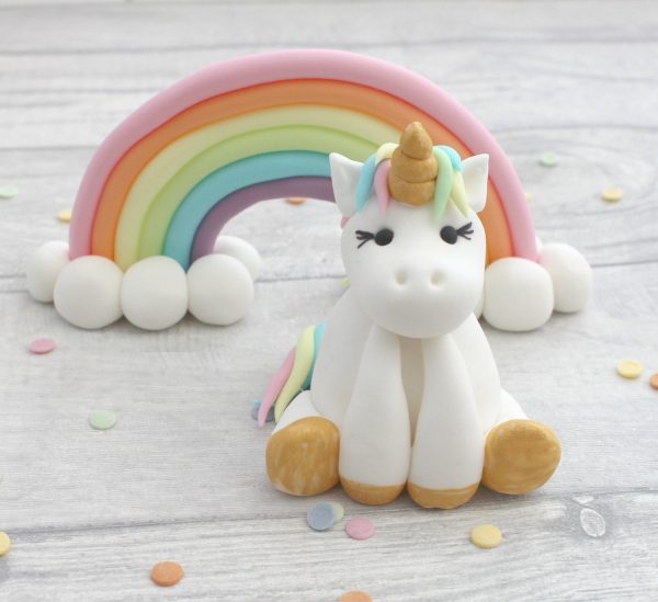 unicorn and rainbow cake toppers