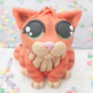 Adult sugarcraft modelling ginger cat